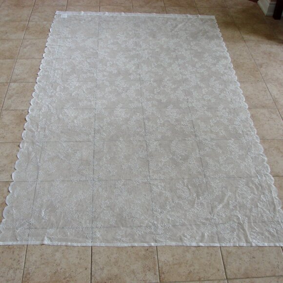 Lace Floral Curtains Ikea Alvine Svets 3 Panels Off White 57" x 98" - Picture 13 of 15